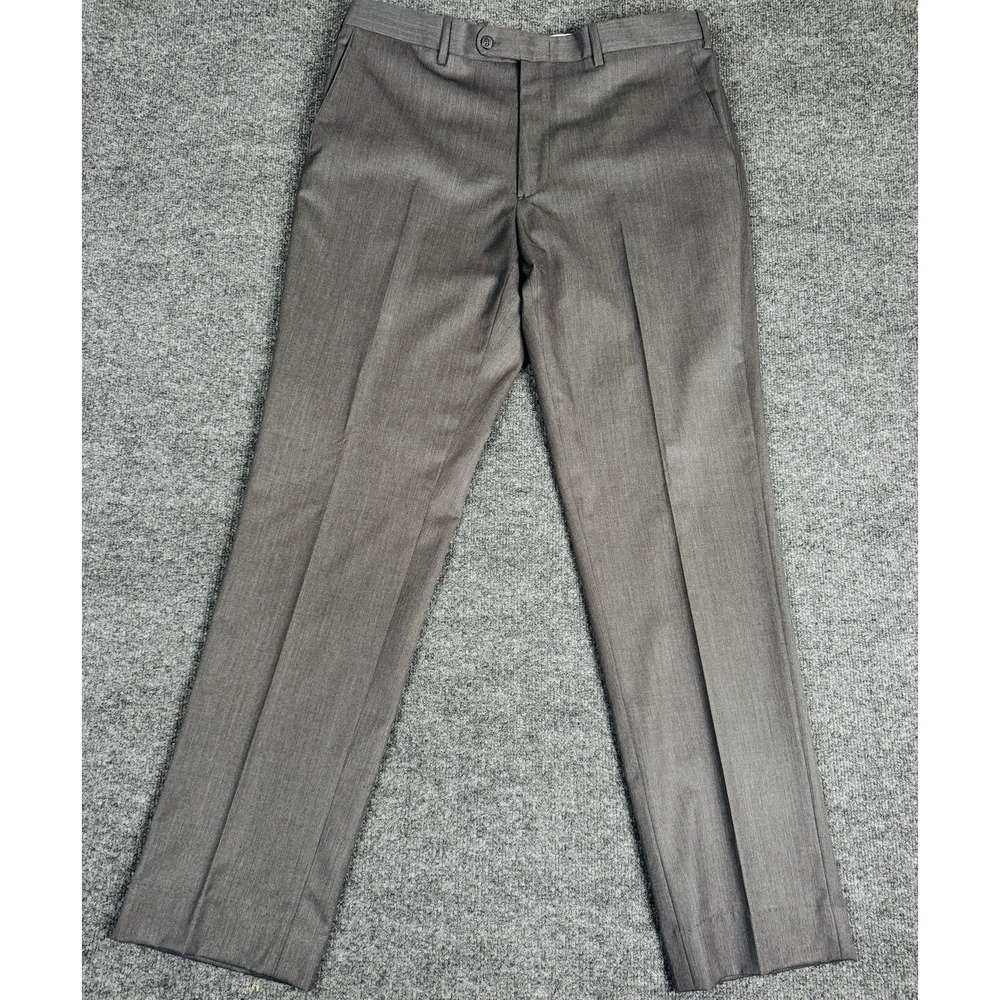 JB BRITCHES Made In Italy Mens Mid Grey Dress Pants Torino Worsted Wool 36 R